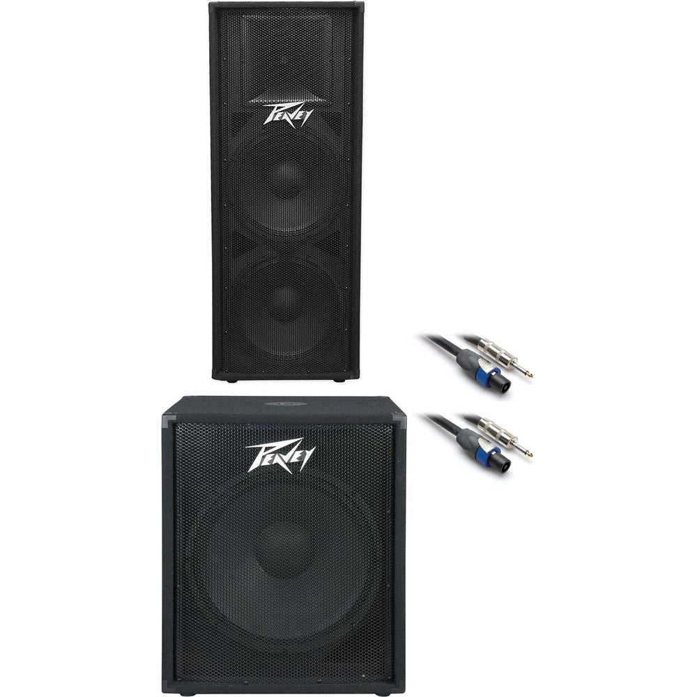 Peavey PV215 Dual 15" Speaker + PV118 18" Subwoofer Sub +(2) FREE Speaker Cables
