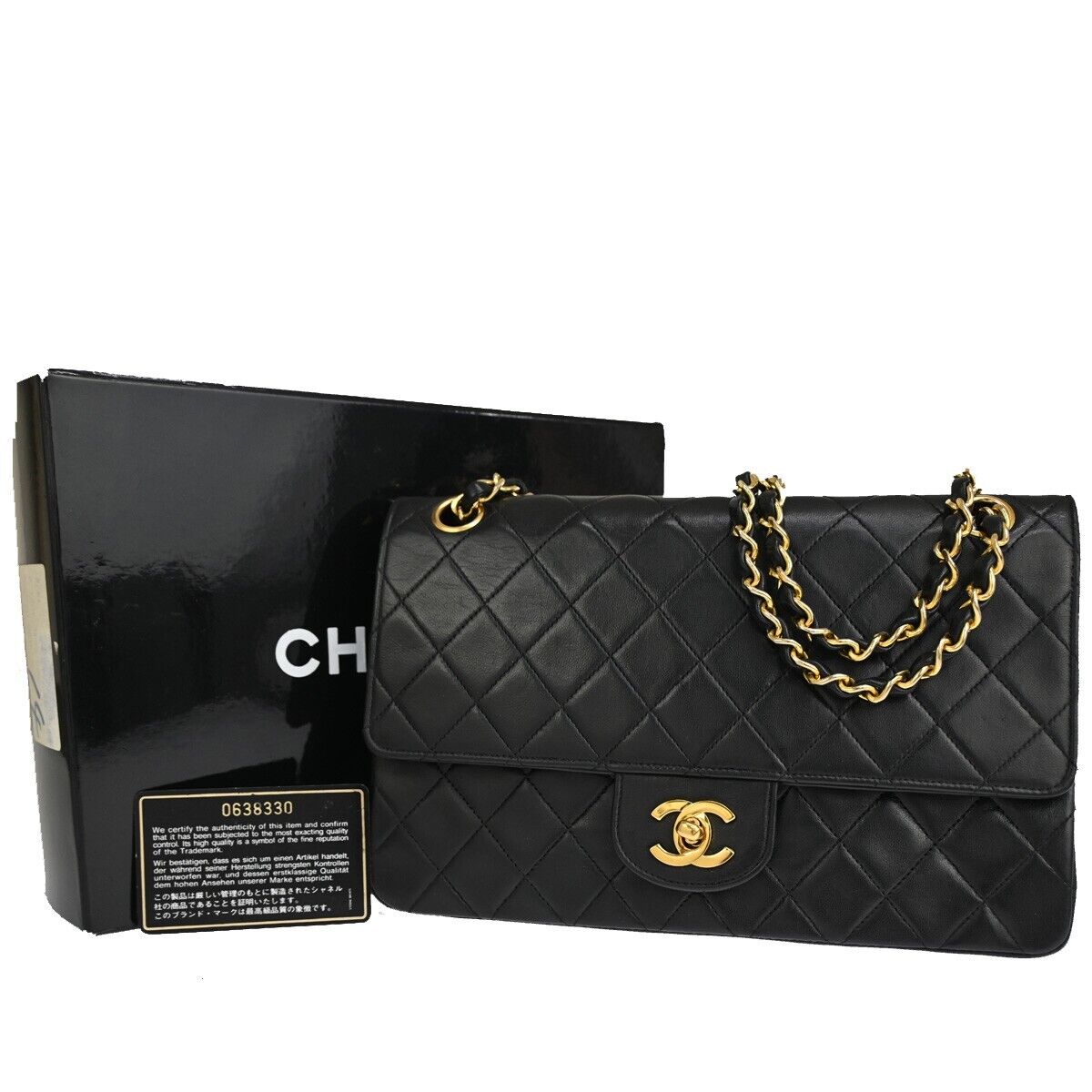 2275 Chanel Double Flap  Leather Shoulder Bag (Pre Owned)