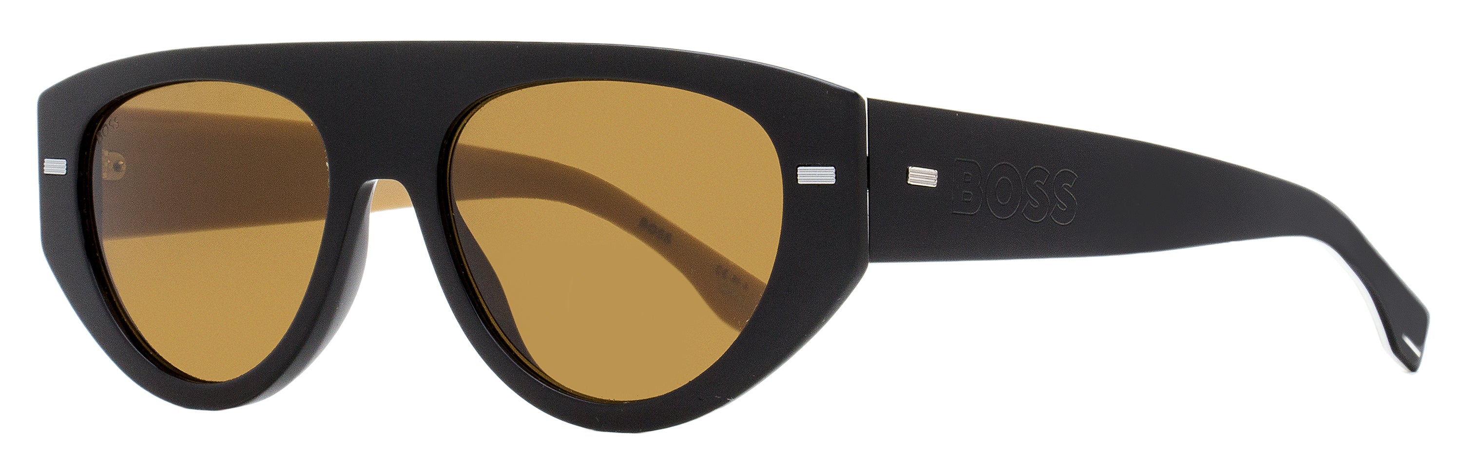 2279 Boss Men's Flat Top Sunglasses 1443S SDK70 Black Tan 56mm