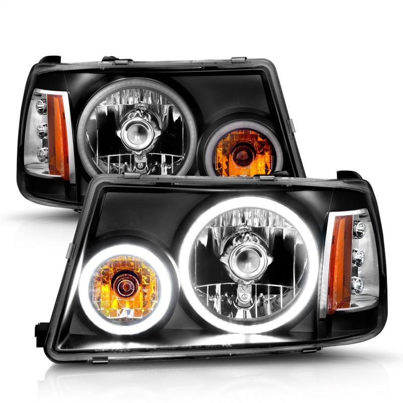 ANZO 2001 2011 Ford Ranger Projector Headlights w/ Halo Black (CCFL) 1 pc