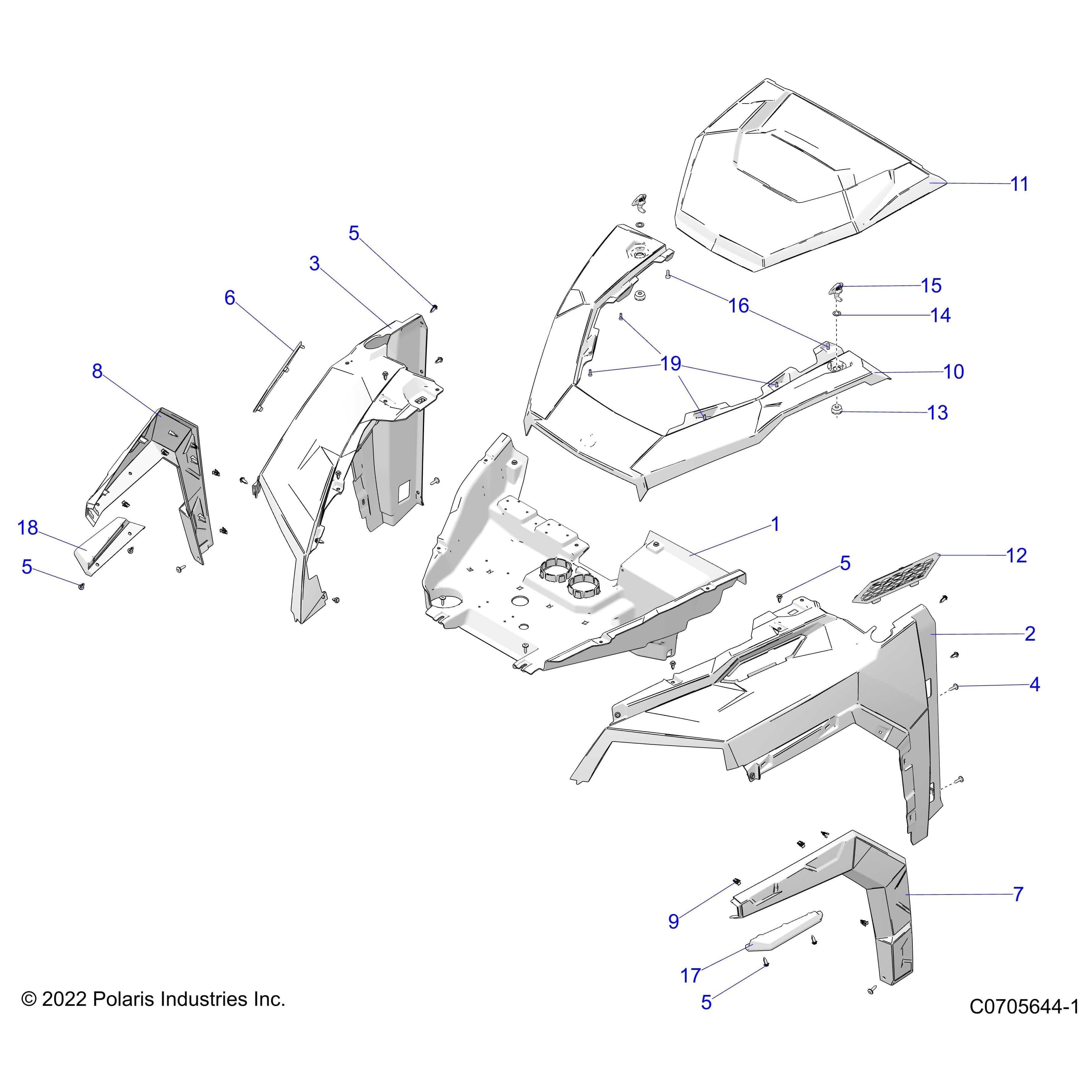 WEAVER POWERSPORTS Assembly Fndr,Flr,Fl,Clip,Tr,Blk by Polaris