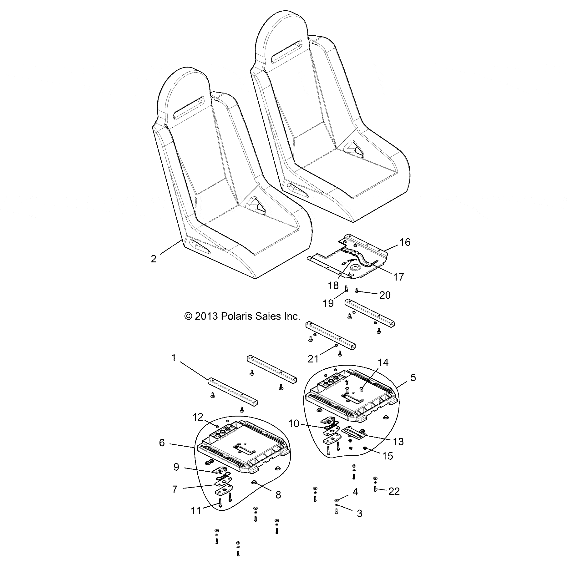 WEAVER POWERSPORTS DROP SHIP Assembly Seat,Blk by Polaris