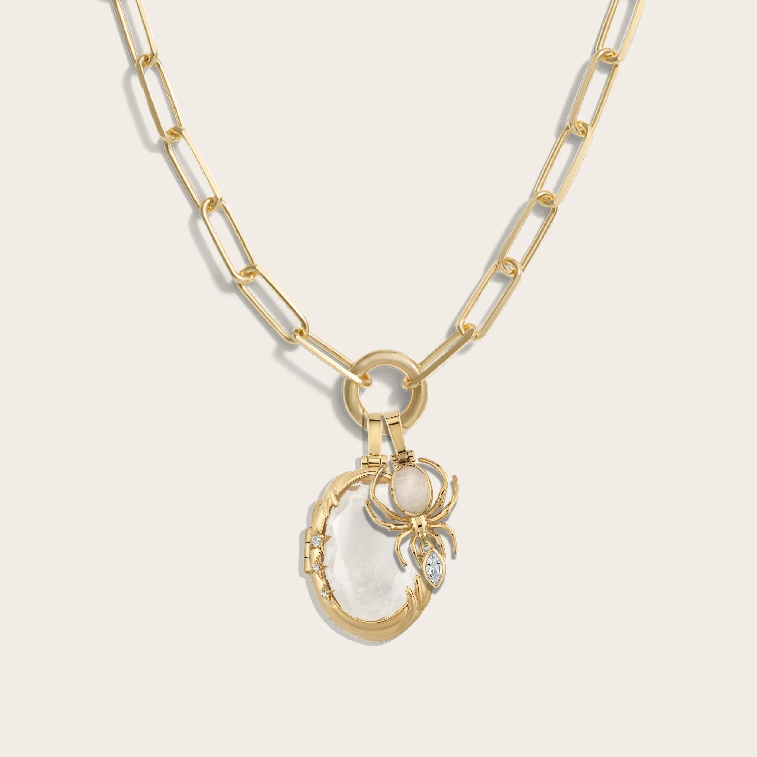 AWE INSPIRED Spider Locket Charm Necklace