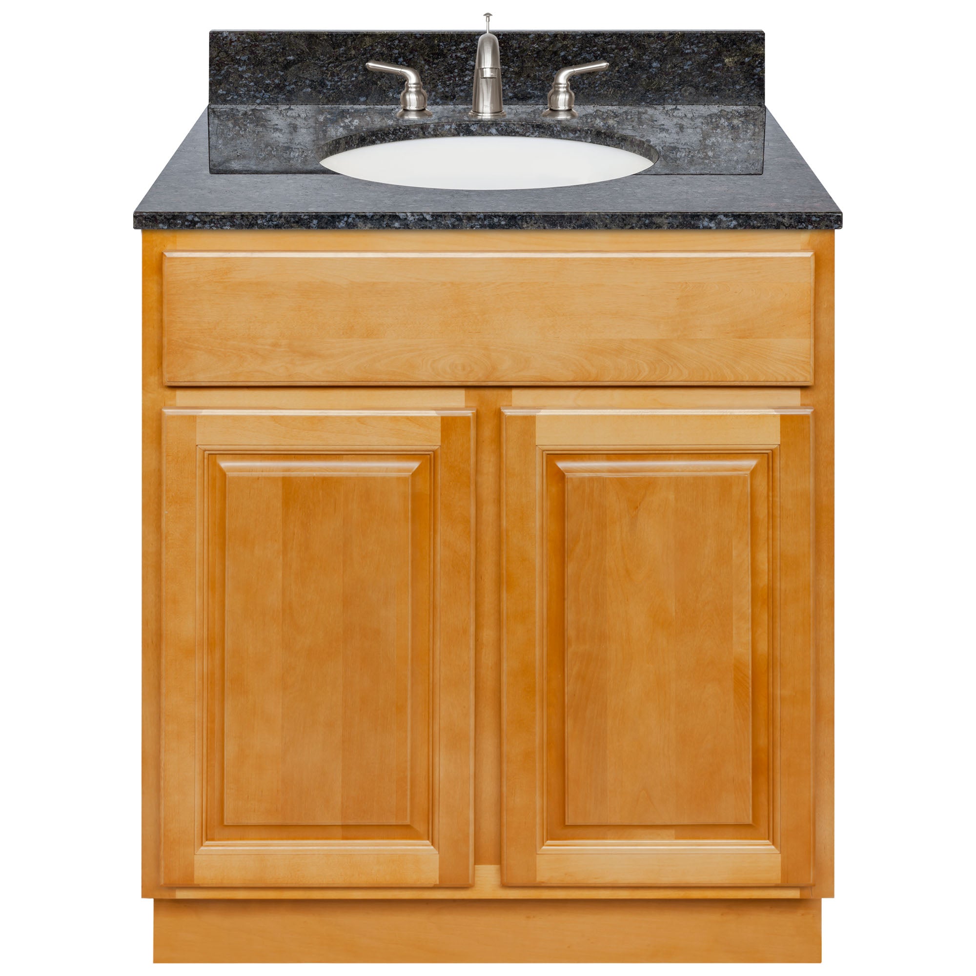 LessCare Brown Bathroom Vanity 30" Blue Butterfly Granite Top Faucet LB4B BB318 30RC 4B