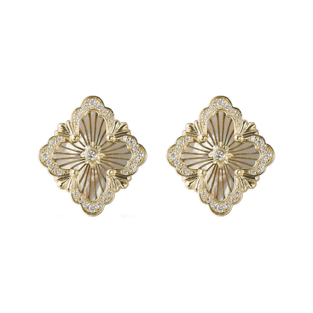 BUCCELLATI Mother of Pearl Diamond Opera Tulle Earrings