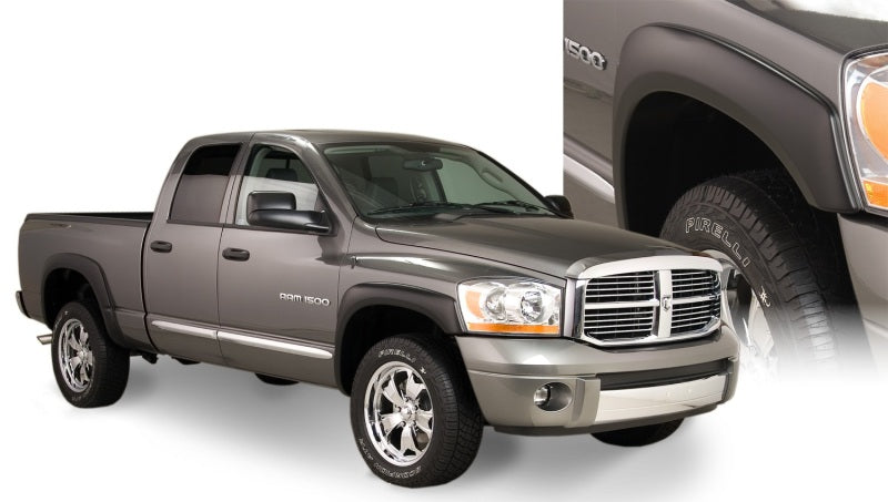 Bushwacker 06 08 Dodge Ram 1500 Fleetside OE Style Flares 4pc 75.9/76.3in Bed   Black