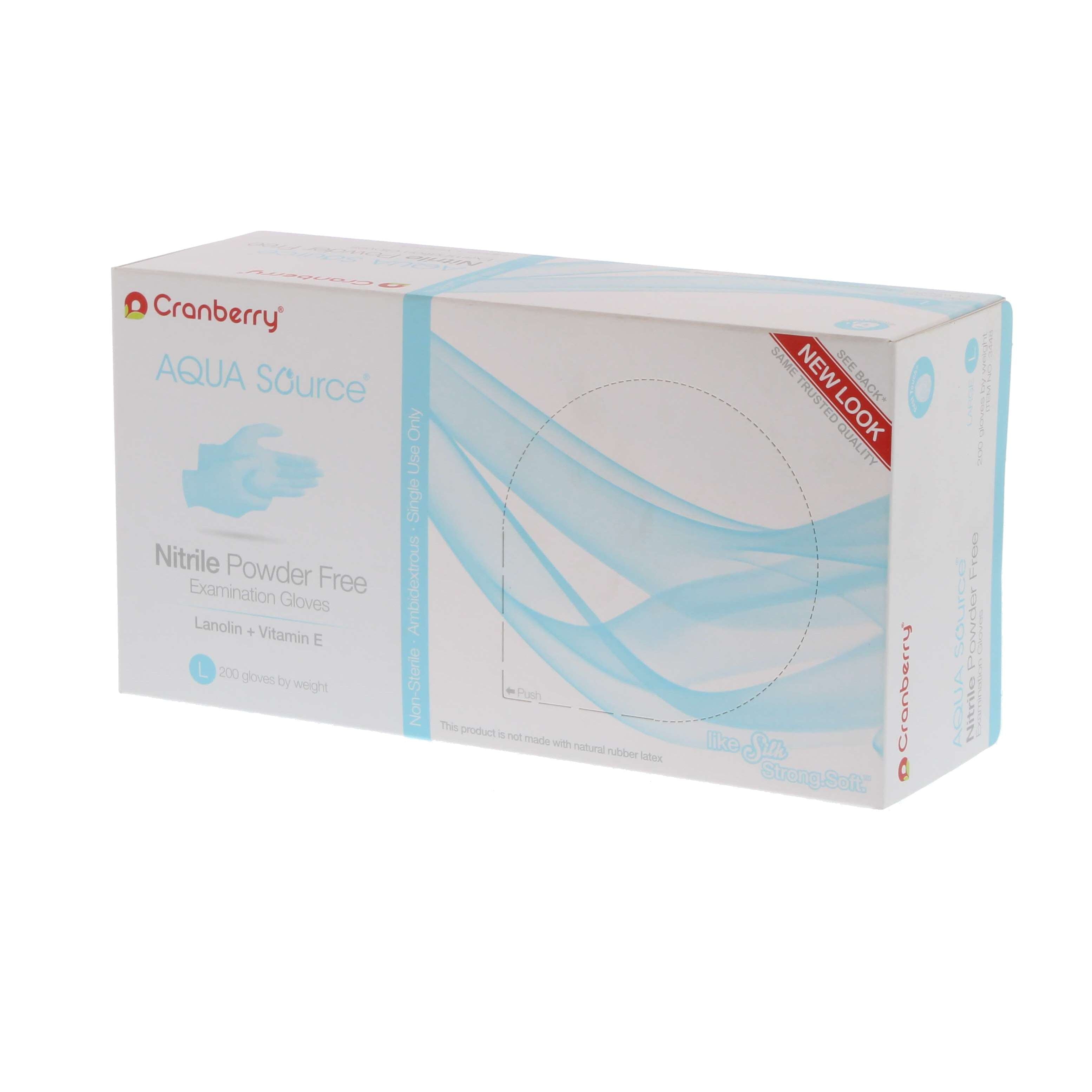 FOCUS Cranberry 3448 Aqua Source Nitrile Examination Gloves Powder Free Large 200/Bx