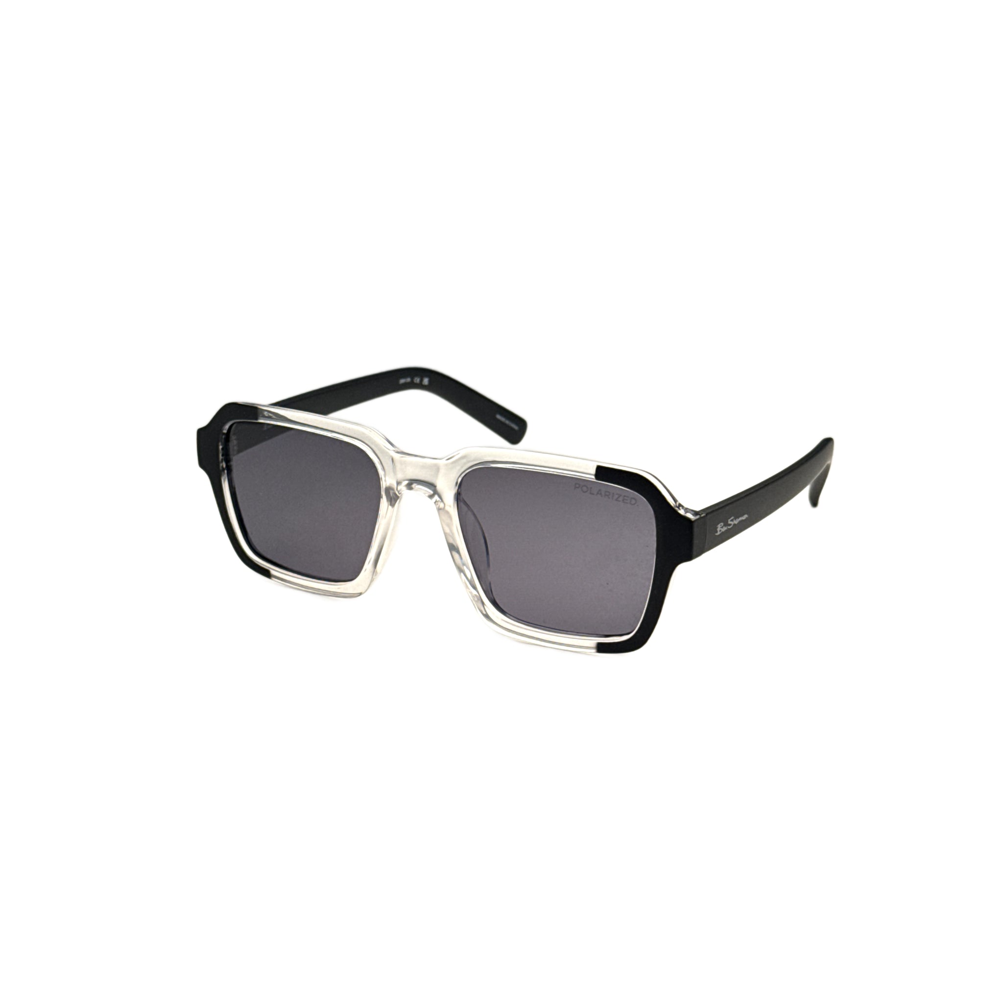 2401 Ben Sherman Men's Elijah 54 mm Clear Crystal Sunglasses