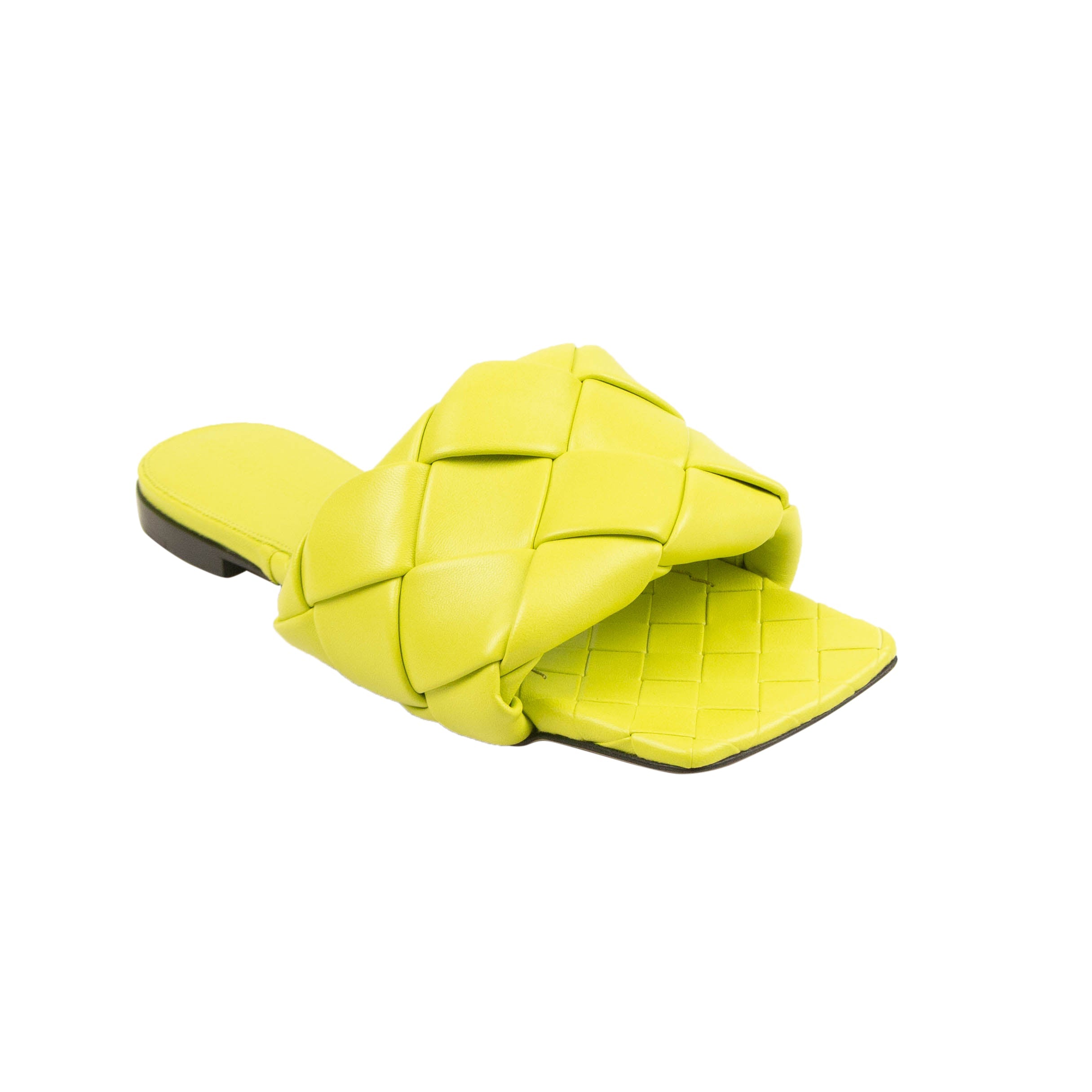 2514 Kiwi Yellow Woven Lido Flat Sandals