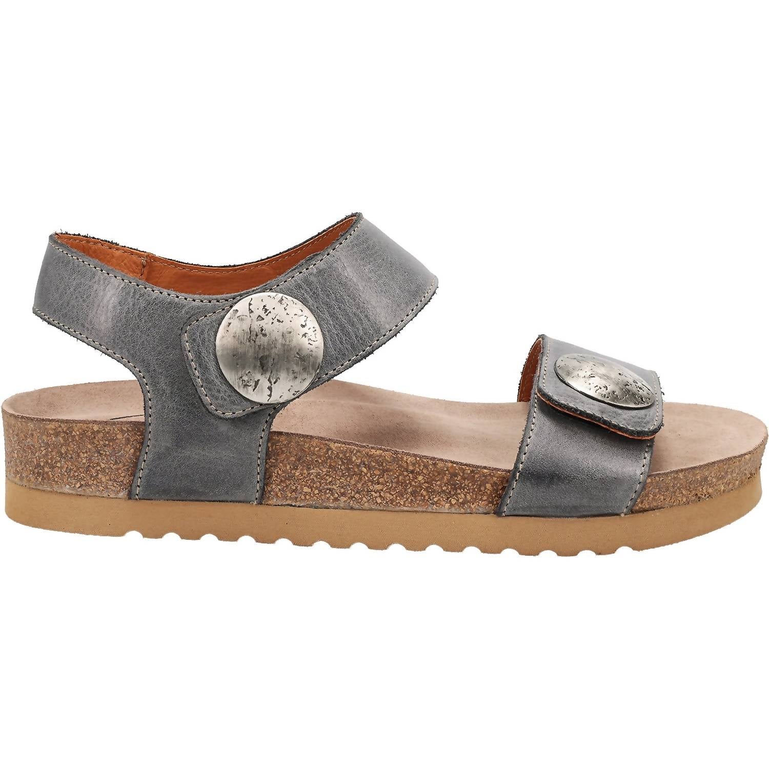 2244 Women's Luckie Sandal In Steel Leather