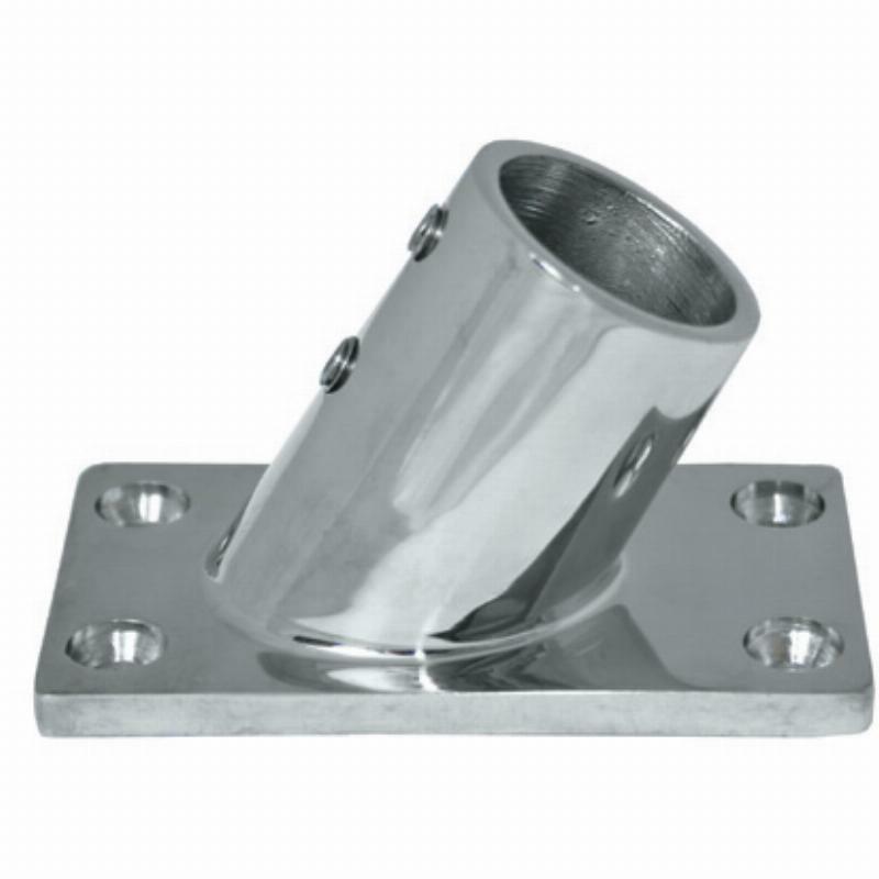 RWB MARINE Cast 316 Grade Stainless Steel Rail Fittings   60 Degree Rect. Base