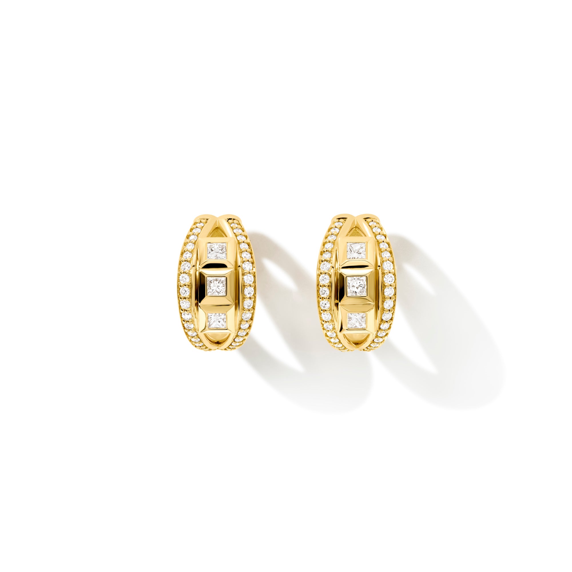 TAMARA COMOLLI CURRICULUM VITAE 3 Hoop Ohrringe   Gelbgold • Diamant
