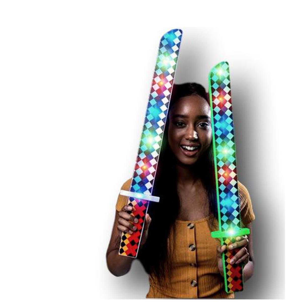 2297 Blinkee  Flashing Pixel Diamond Musical Sword  Multi Color