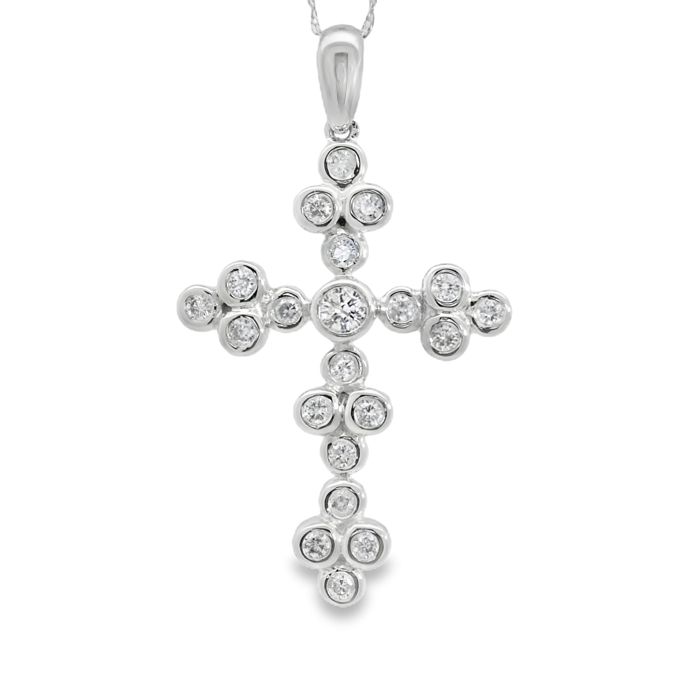 WILLIAM LAM White Gold Diamond Cross Pendant
