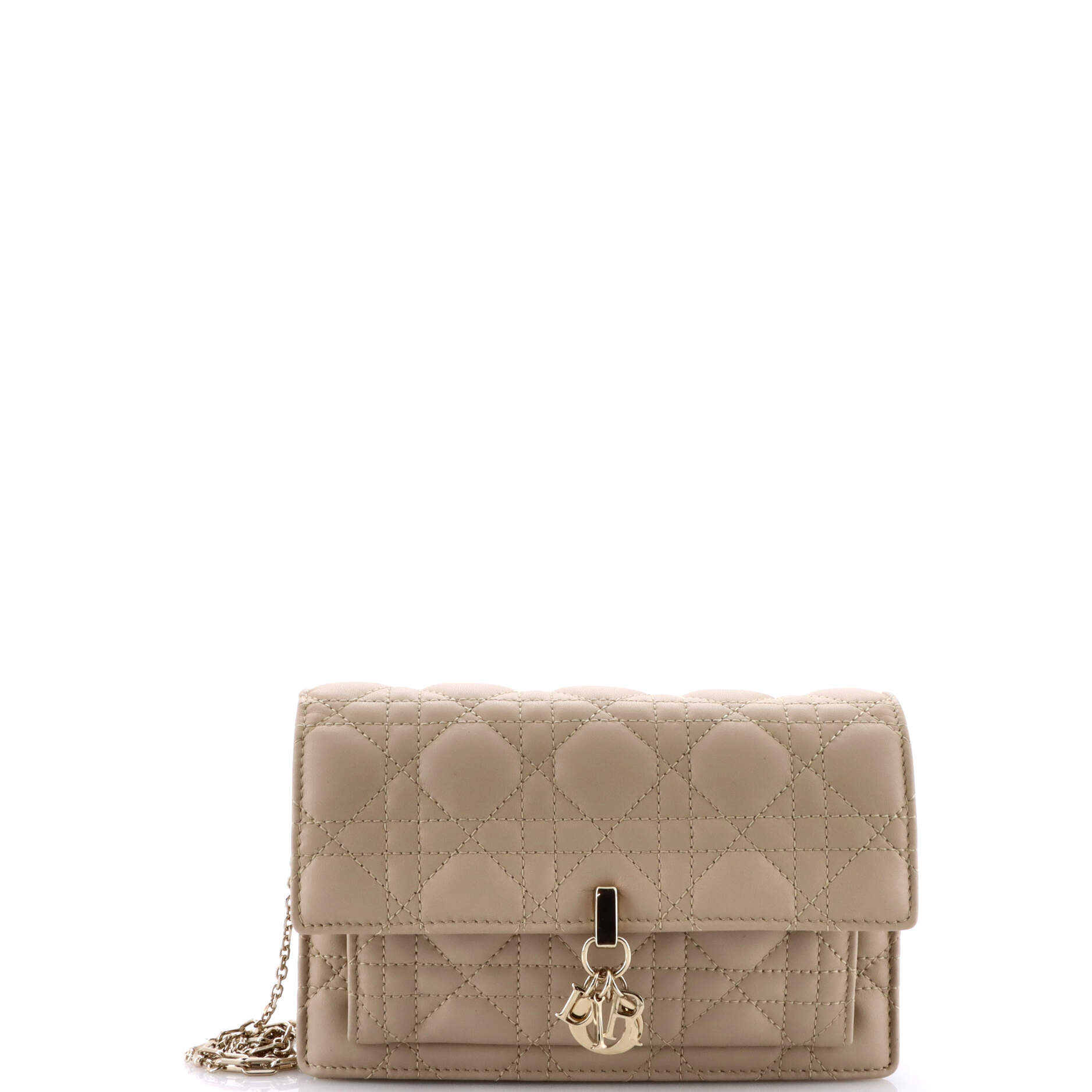 2860 Miss Dior Charms Chain Pouch Cannage Quilt Lambskin