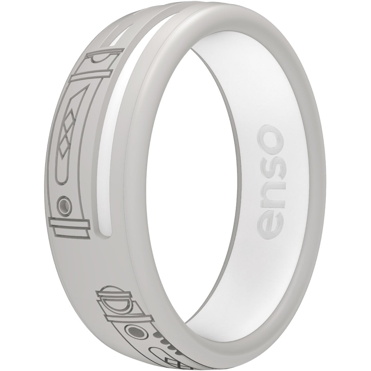 Enso Rings Star Wars Ahsoka Tano Lightsaber Classic Silicone Ring   Gray/White