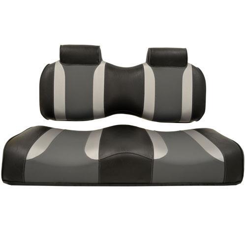 MadJax® Tsunami Black–Liquid Silver w/ Lagoon Gray Club Car Front Seat Cushions