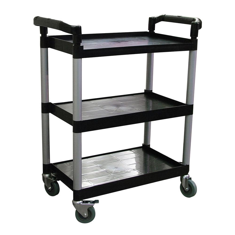 Nella 32.5" x 16.25" x 40" Black Bussing Cart With 3 Shelves   24183