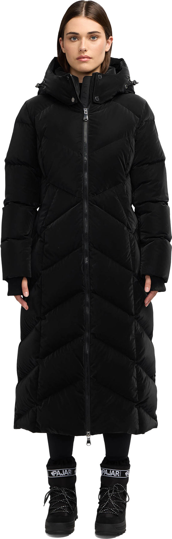 PAJAR Hella Long Inverted Chevron Quilted Puffer Jacket   Women's   Manteau matelassé longues à chevrons inversés Hella   Femme