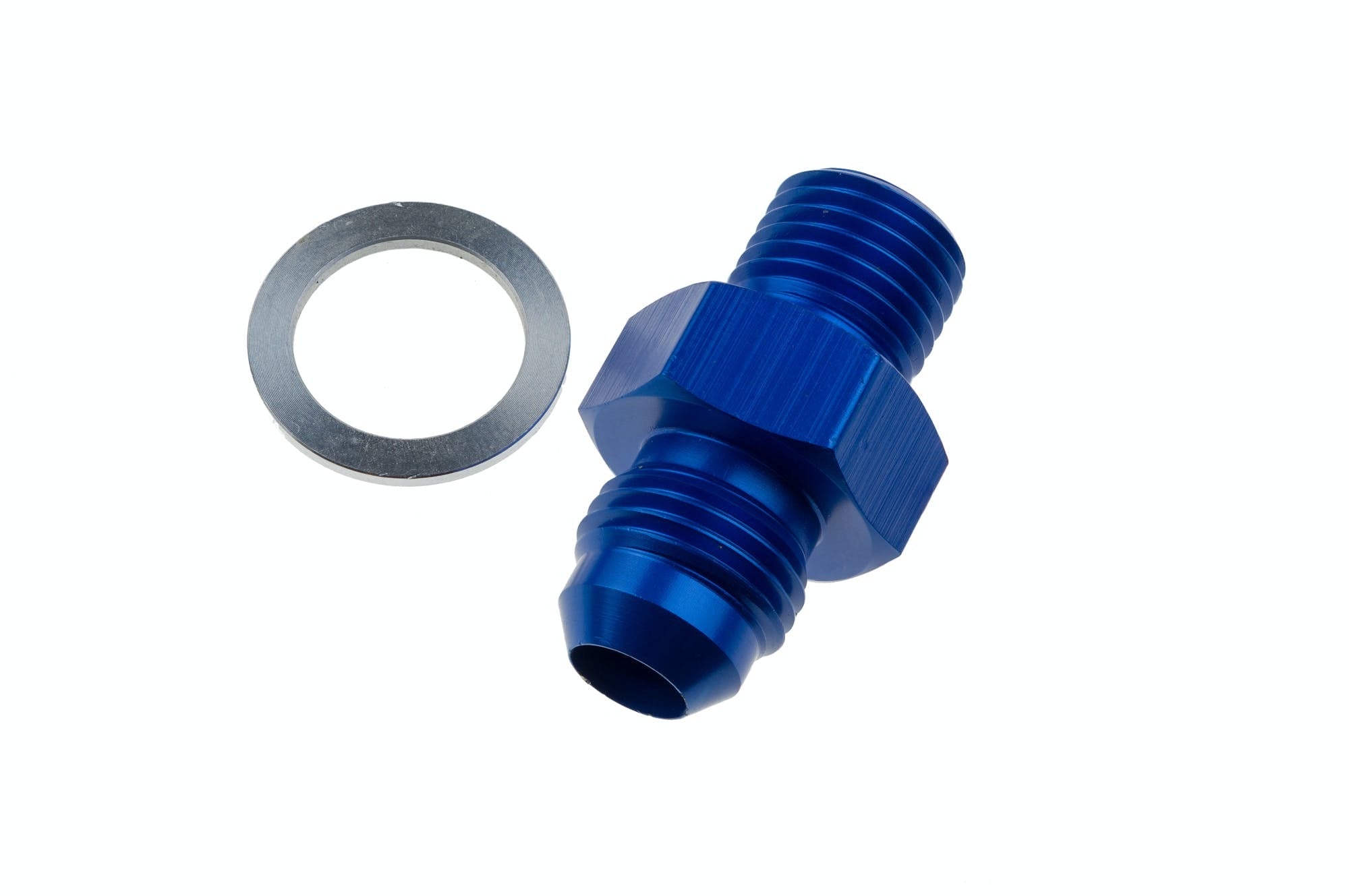 Redhorse Performance 8262 08 04 1  08 Male AN/JIC flare to 1/4in NPSM transmission fitting  blue 2pcs
