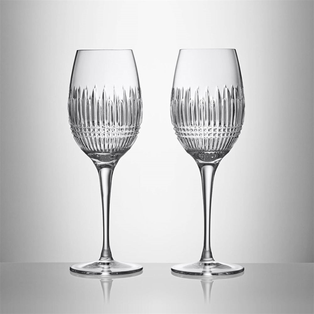 WATERFORD Lismore Diamond Essence White Wine 475ml 15.5floz  Set of 2