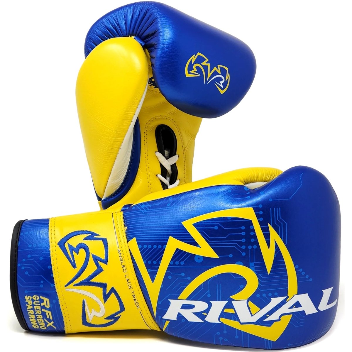 Rival Boxing RFX Guerrero Sparring Gloves P4P Edition   12 oz.   Blue/Yellow