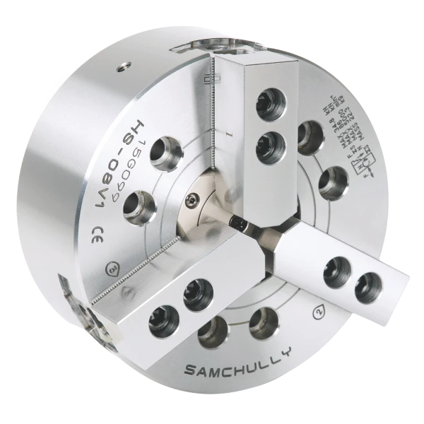 SAMCHULLY WORKHOLDING Samchully   6", 3 Jaw, Open Center Hydraulic Chuck   HS 06V1