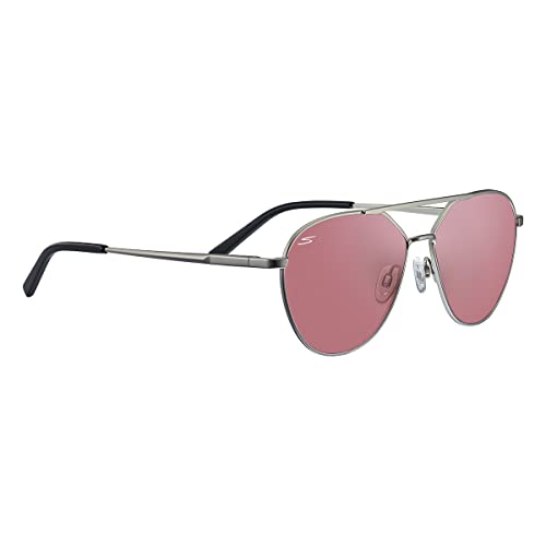 Serengeti Odell Rectangular Sunglasses  Matte Silver  Medium