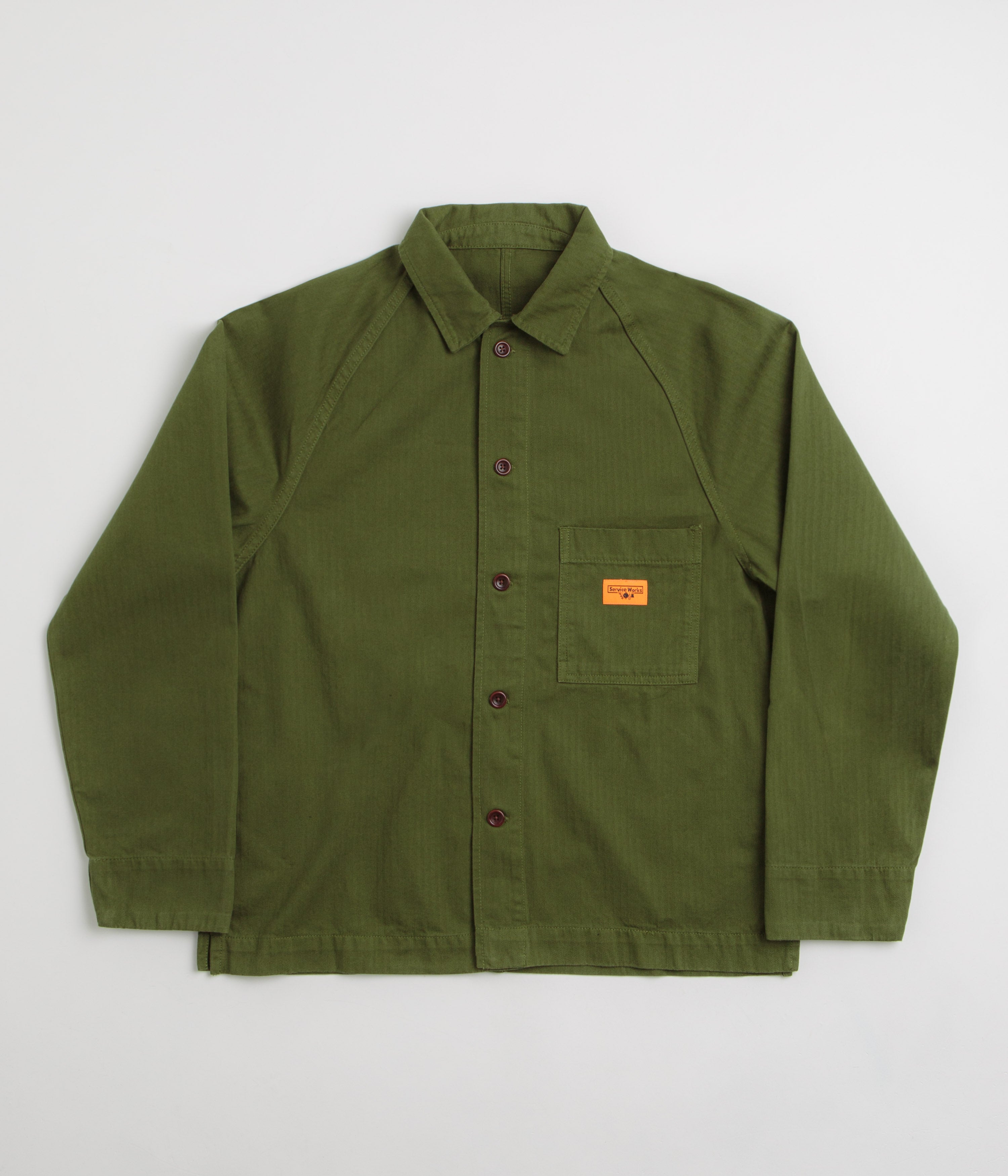 Service Works Herringbone FOH Jacket   Pesto