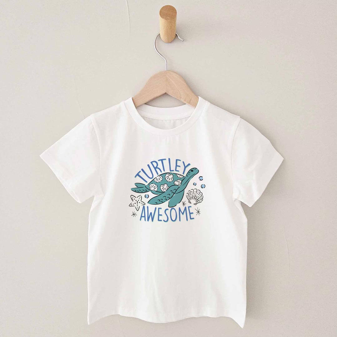 CLDTG Turtley Awesome Kids Graphic Tee   White