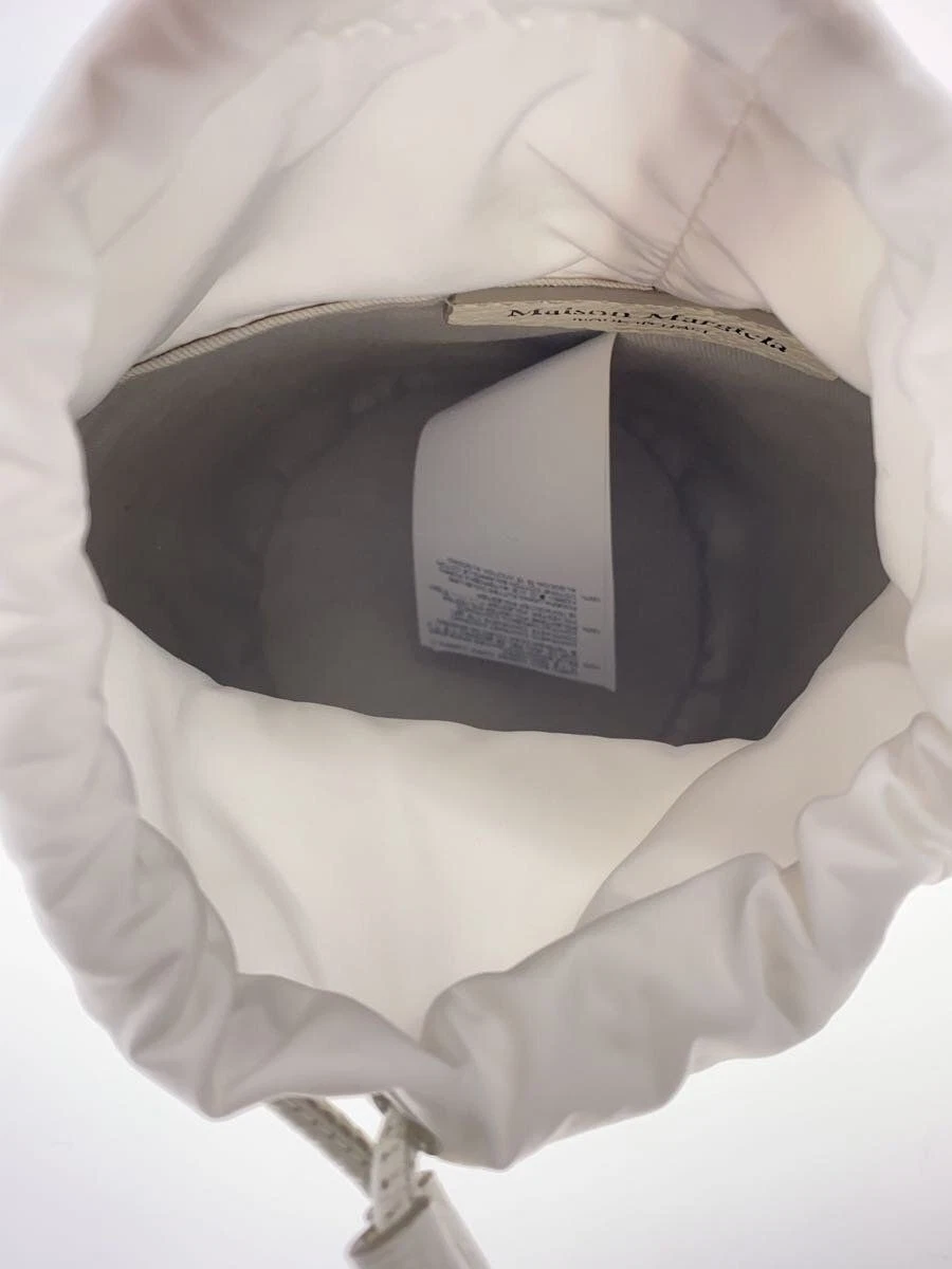 Borsa a tracolla Maison Margiela 5AC MICRO mini secchiello pelle bianca S56WG0164 usata