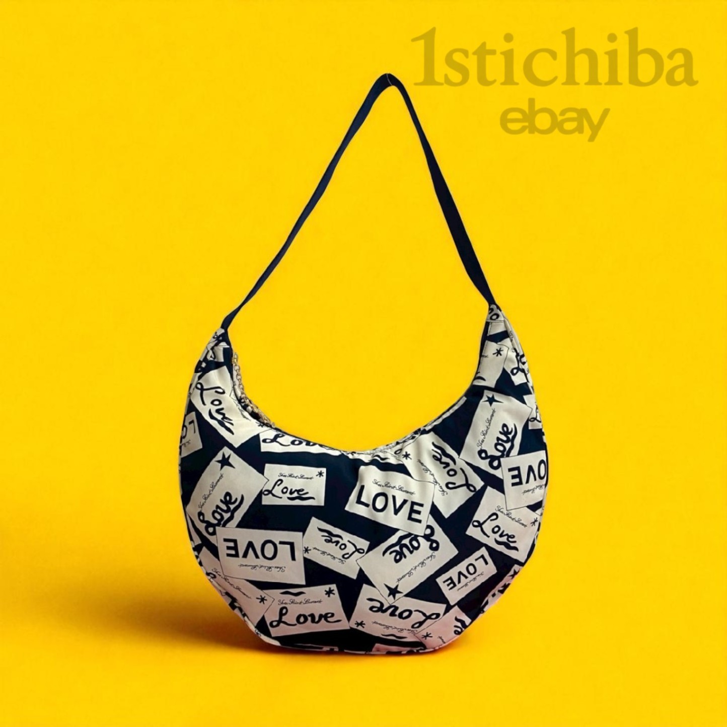 Borsa Yves Saint Laurent vintage in nylon con logo all over + accessori in metallo  usata