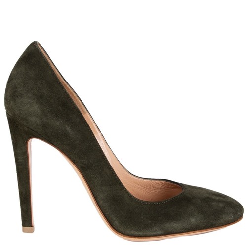 67621 auth GIANVITO ROSSI forest green suede FLORENCE Pumps Shoes 36