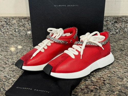 GIUSEPPE ZANOTTI Giuse Zanotti Omni Arena Red Low Top Size 41 Sneakers w  Box & Dust Bag   VWG