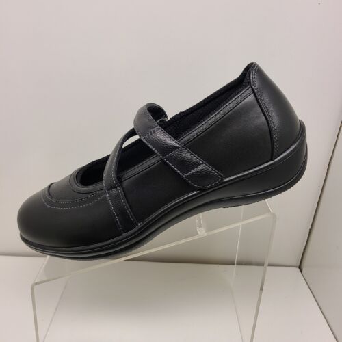ORTHOFEET 865 WOMENS BLACK LEATHER MARY JANE SHOES Diabetic 11 N Narrow