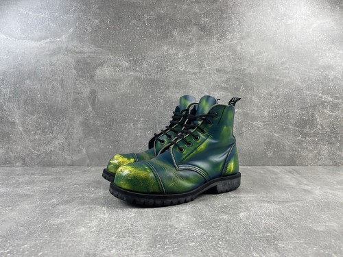 ANDREA WAZEN Vintage Avant Garde Vetements Style Grinders TieDie Leather Boots 38 Made in IT