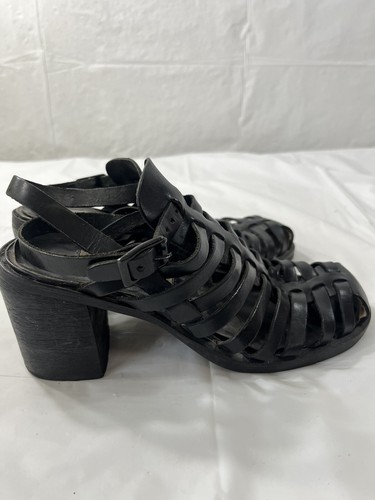 SAM EDELMAN Sandali da pescatore vintage Mia in pelle misura 6 sandali neri in pelle gladiatore