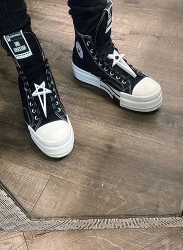 RICK OWENS (DRKSHDW) New Rick Owens Converse Chuck 70 High DRKSHDW DBL DRKSTAR 3D Charms w  Box sz10