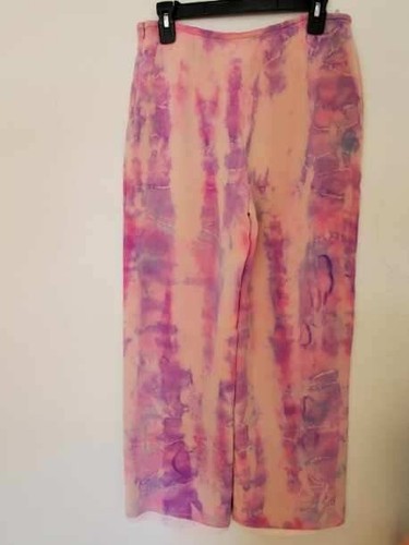 GIORGIO ARMANI Armani wide leg silk Pants 46 pink purple blue beige medium 6 8 10 tie dyed gray