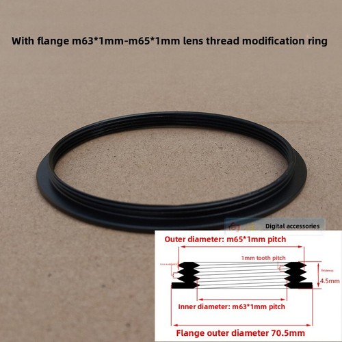 M63 M65 Flange 63mm x1 Female To M65 X1 Male thread Screw Modify Lens Adapter
