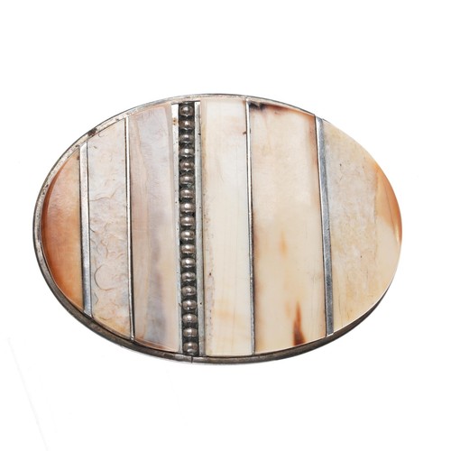 Jack Woolsey Agatized Coral  fossil  jasper sterling silver inlaid belt buckle