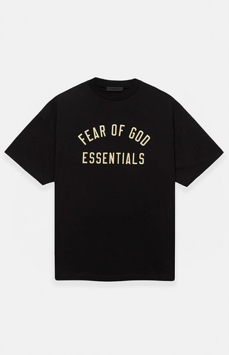 Fear Of God Essentials NWT Black Tan Logo Oversized Graphic Tee Shirt Medium