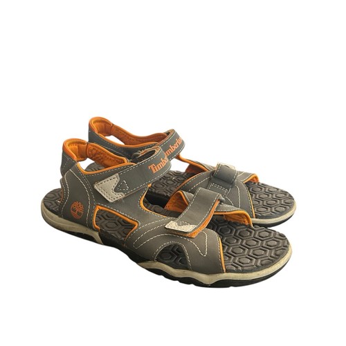 Timberland Youth Sandals Gray Orange A2401 Adjustable Straps Sz 6 (W 7.5 8)