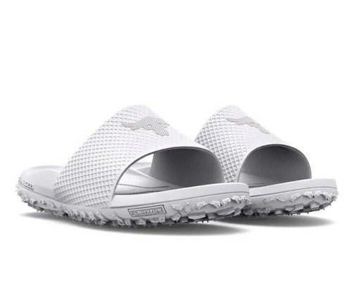 Project Rock Sandalo Slides Taglia 8 Under Armour Bianco Brahma Bull UA