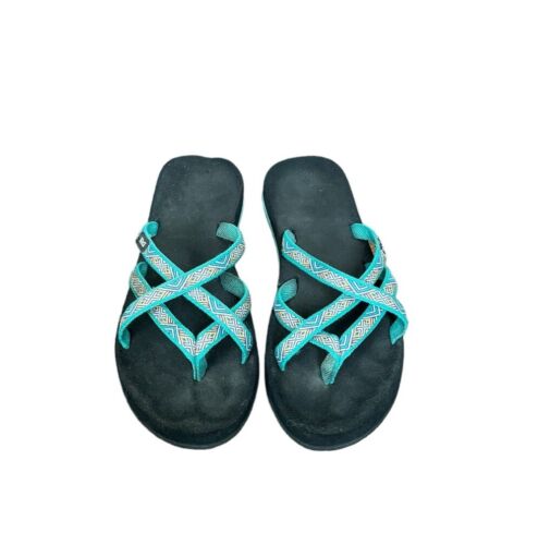 Sandali infradito infradito Teva Olowahu perizoma donna verde giallo multi luce taglia 7