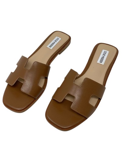 Steve Madden Hadyn Cognac sandali slip on in pelle scarpe donna taglia 9 casual