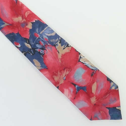 Christian Dior Tie Mens Silk Red Ble Pink Floral Monsieur 3.75" 57" USA