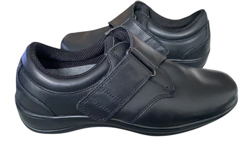 OrthoFeet Acadia 810 Womens Size 10 (D) Wide Shoes Black Leather Orthopedic Arch