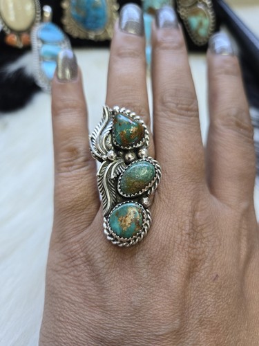 Native American  Navajo Crawler Ring By Rick Chavez Size 7