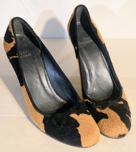 PUMA Stuart Weitzman   Calf Hair Animal Print Heels 7.5M